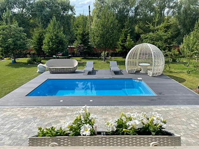 Терраса у бассейна фото от EcoDecking