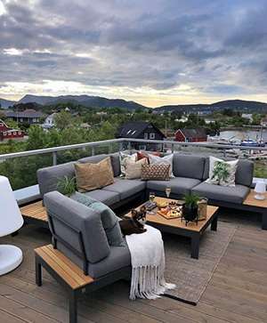 Терраса на кровле дома фото от EcoDecking